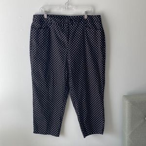 ⚡Last Days! Counterparts Black White Polka Dot Print Mid Rise Stretch Crop Pants